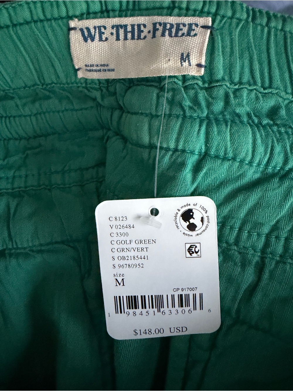 NWT We The Free People Park Ave Green Cargo Pants Size M - Picture 9 of 9
